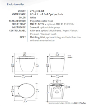 Tecma T-EV2230NW/S02C00 - Evolution 2G, White, 230V, Thermo Soft Close, Std. Control