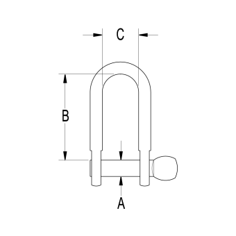 Ronstan RF1851 Stainless Steel D Shackle, 1/8" Pin