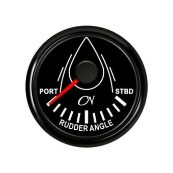 Rudder Angle Gauge - Black Dial, Black Bezel, 10 - 190 Ohm, L - R Scale, Ø57 mm
