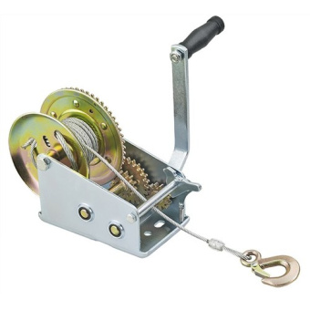 Plastimo 65549 - Zinc-plated Steel Manual Trailer Winch + Steel Cable Ø 5mm, SWL 1130kg