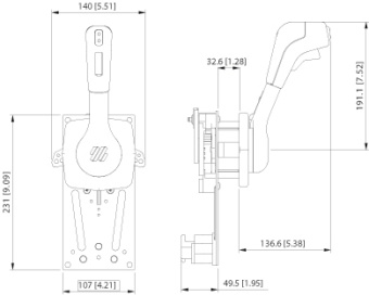 Ultraflex 42628M - B310B-NT Motor Control Side Mount Black Button