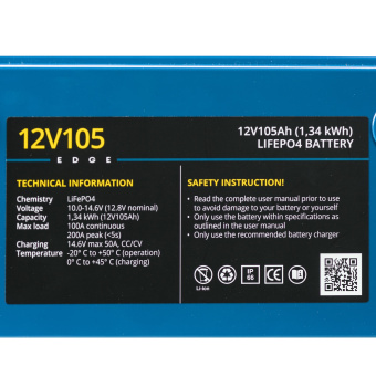 Rebelcell EDGE12V105 - 12V105 Edge LiFePO4 Battery (1.34 kWh)