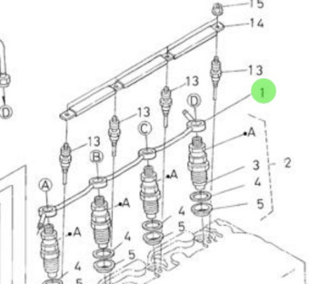 Nanni Diesel 970310414 - Injection System Hose for N4 and 4 Series Engines