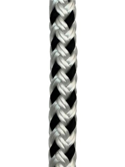 Hollex Mooring Rope Polyester White/Black 10mm 16 Strands Length=4m