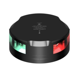 Lopolight 101-005-FB-B - Tricolor Navigation Light Port-Starboard 1NM 112.5° Stern 135° Flat Base