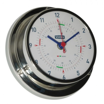 Vion Quartz Clock Radio Silence Stainless Steel Including Wall Mount Ø97 mm