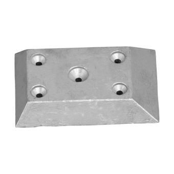 Tecnoseal Posillipo Rectangular Zinc Plate Anode 124x81x20 mm 5 Holes