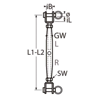 Stainless Steel Turnbuckle Closed Body Forks M16
