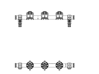 Borika GRp500-3 - Round Rail With 3 Mounting Bases 500mm