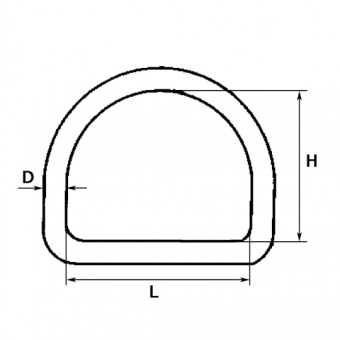 Stainless Steel D Ring 6X40X37H mm