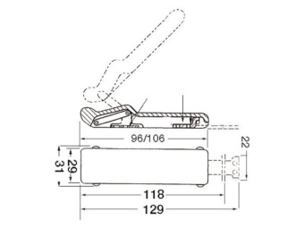 Anti-vibration Rubber Peak Latch 75-90 mm