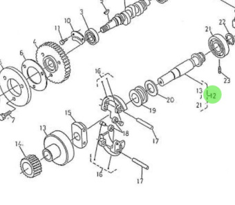 Nanni Diesel 970310327 - Governor Shaft Assembly for 3.100HE Engines