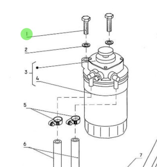 Nanni Diesel 970499041 - Fuel Filter Bolt for 4.330TDI and 4.340TDI Engines