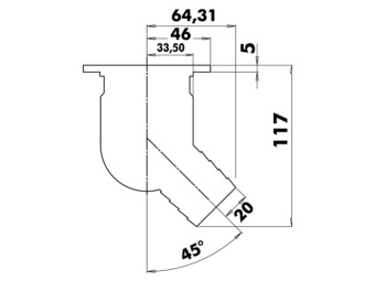 Cockpit Drain 45° with Check Valve 316 Stainless Steel