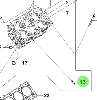 Bukh 22161-2A000 - Cylinder Head Stud for S270J Engines