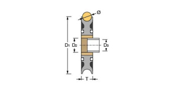 Antal 03411M - Plastic Single Sheave Serie 34x6, With Ball-Bearings