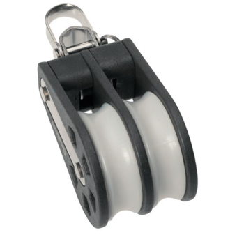 Barton N05220 – Double Reverse Shackle Block Size 5 54mm, Plain Bearing, 2x Ø54mm Sheaves, Max Rope 12mm