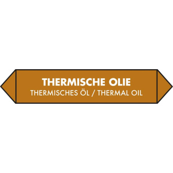 Marine Thermal Oil Pipe Identification Sticker, Dutch / German / English, Soft PVC