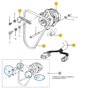 Vetus 08-013942 - Mounting Material for Alternator 08-01394