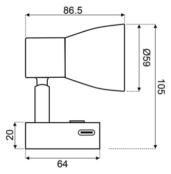 Talamex LED Reading Light 10–30V 3000K Dimmable With USB-C Fast Charge