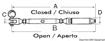 Osculati 07.385.06 - Turnbuckle with biconical terminal 6 mm