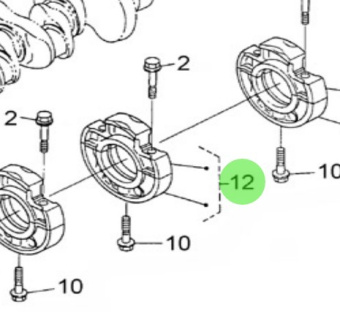 Nanni Diesel 970302763 - Main Bearing Assembly No. 03 for 4.150HE and N4.38 Engines