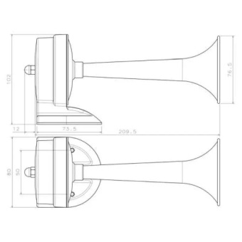 Nuova Rade 74306 - Trumpet Electric Horn, White, 12V 1.5A
