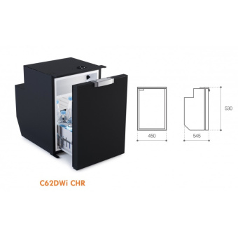 Vitrifrigo 0402-0348 - Chromelock Refrigerator Freezer C62 Dw Black