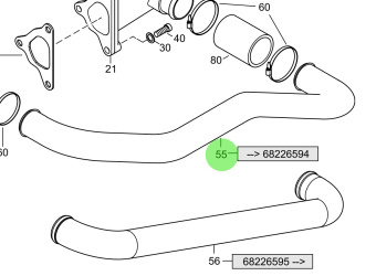 Steyr 2203735-0 - Engine Coolant Pipe