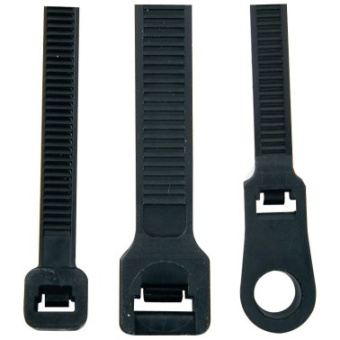 Euromarine Cable Tie - 4.8mm - 200mm - Black With Eyelet (100)