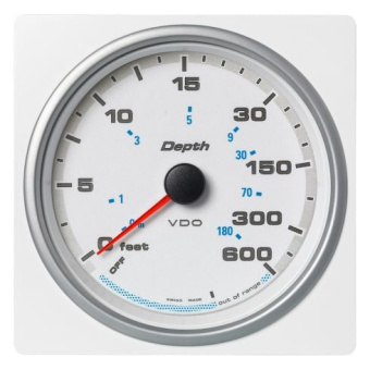 VDO A2C1338820001 - AcquaLink Depth Gauge 0-600ft White 110mm