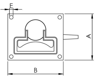 Hollex Hatch Handle Lockable 66x80mm