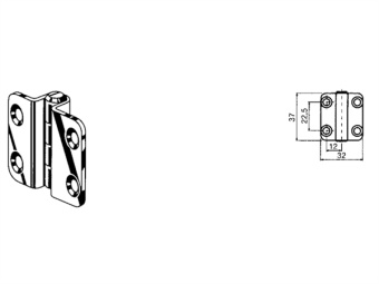 Hinge ROCA 74 x 40 mm Stainless Steel