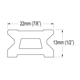Ronstan RC1220-1.0 Series 22 Ball Bearing Traveller Track, 1m