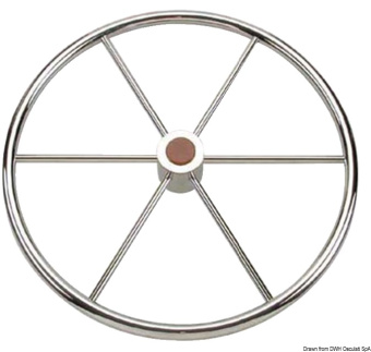 Osculati 45.164.60 - Polished Stainless Steel 6-Spoke Steering Wheel 600 mm