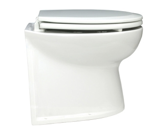 Jabsco 58280-3024 - Deluxe 14" Electric Toilet 24V, Straight With Flush Pump, Soft Closing