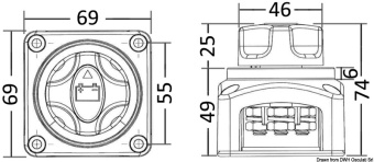 Osculati 14.923.11 - Countertop Battery Switch 300A with Removable Key