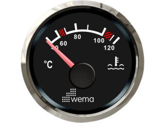 Wema 210658 - Water Temperature Gauge NMEA2000 Silverline Black 0-120°C