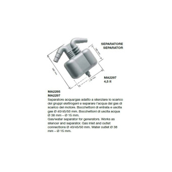 Paguro AD21VE0007 - Water Exhaust Separator + Water Through Hull Fitting (Ø 60)