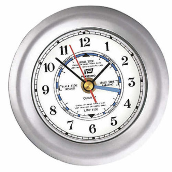 Plastimo 38209 - 4" matt chrome clock and tide indicator