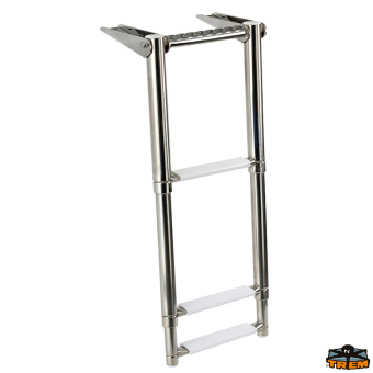 Trem S3113300 - Retractable Telescopic Ladder With Handles 3 Steps Black Color