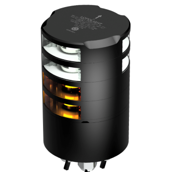 Lopolight 301-113ST+112G2ST-B - Navigation Light 3NM Double Towing + Double 360° White, Black Anodized