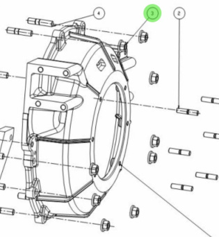 Nanni Diesel 39460918 - Flywheel Housing Nut for T6 Series Engines