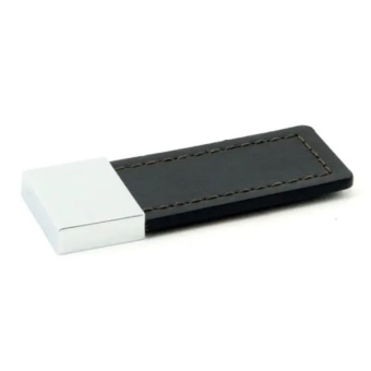 Foresti & Suardi 575.C.PN - Chrome Black Leather Door Handles