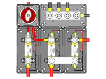 Talamex Heavy Duty Dual Busbar 12xM4 With 4xM6 Stud Max 100A