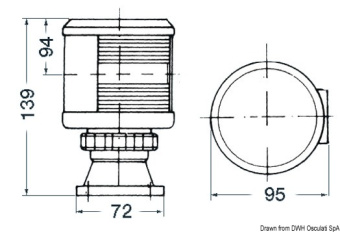 Osculati 11.420.06 - DHR Navigation Light With Wall Bracket Yellow 25 W