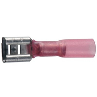 Euromarine Heat-shrinkable Lug 6.3mm Female Clip Red - Pack Of 4