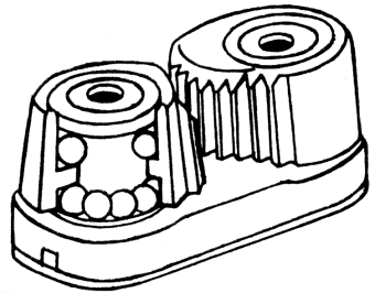 Allpa Aluminum Ball Bearing Cleat Without Eyestrap For Line Ø5-14mm, Hole Distance 37mm