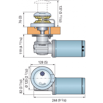 Quick Rider Low Profile Vertical Windlass 500 Watt - 12 Volt For Chain 6 mm
