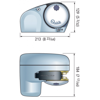 Quick Genius GP2 FF On-deck Windlass 250 Watt - 12 Volt For Chain 6 mm